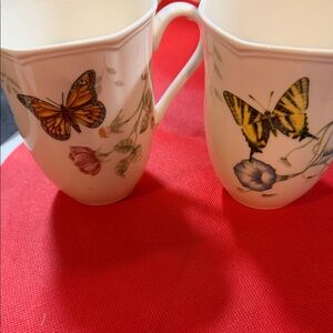 Lenox Butterfly and Floral Mug Set